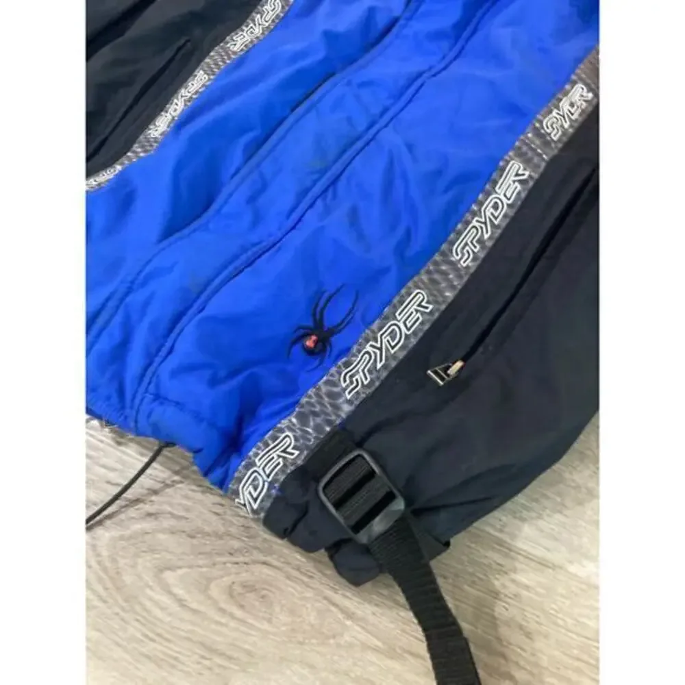 Spyder Boys 18 XL Blue Black Colorblock Puffer Ski Snow Jacket Winter Coat